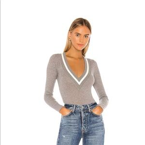 Lover + Friends Natasha Bodysuit Heather Grey size Small